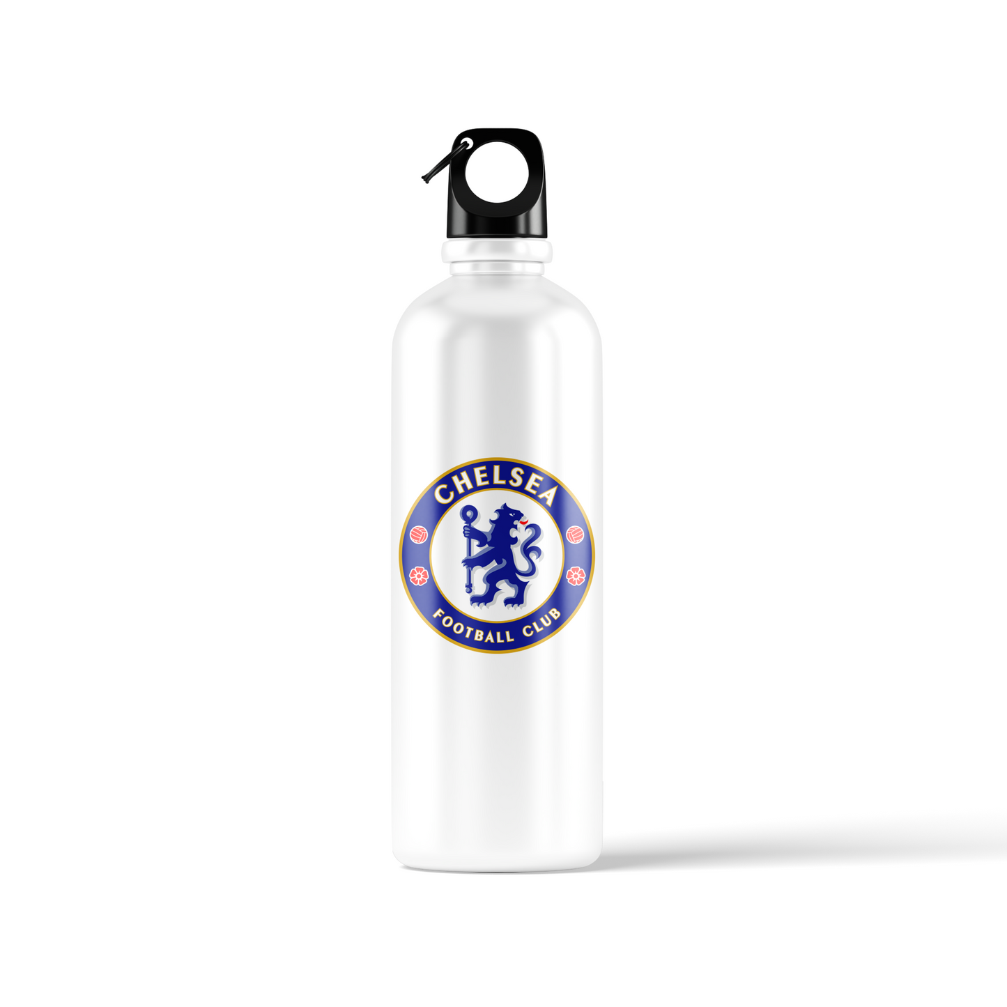 Chelsea FC sublimation water bottle – 500ml, featuring Chelsea crest and We’ve Won It All design by Stick-On