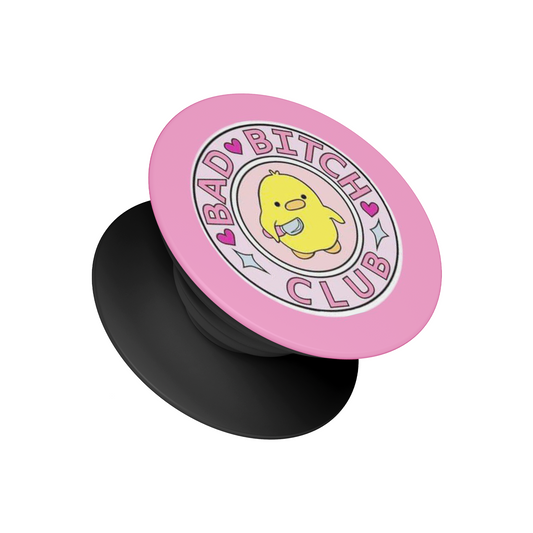 Bad Bitch Club cartoon pop socket – pink phone grip and stand by Stick-On