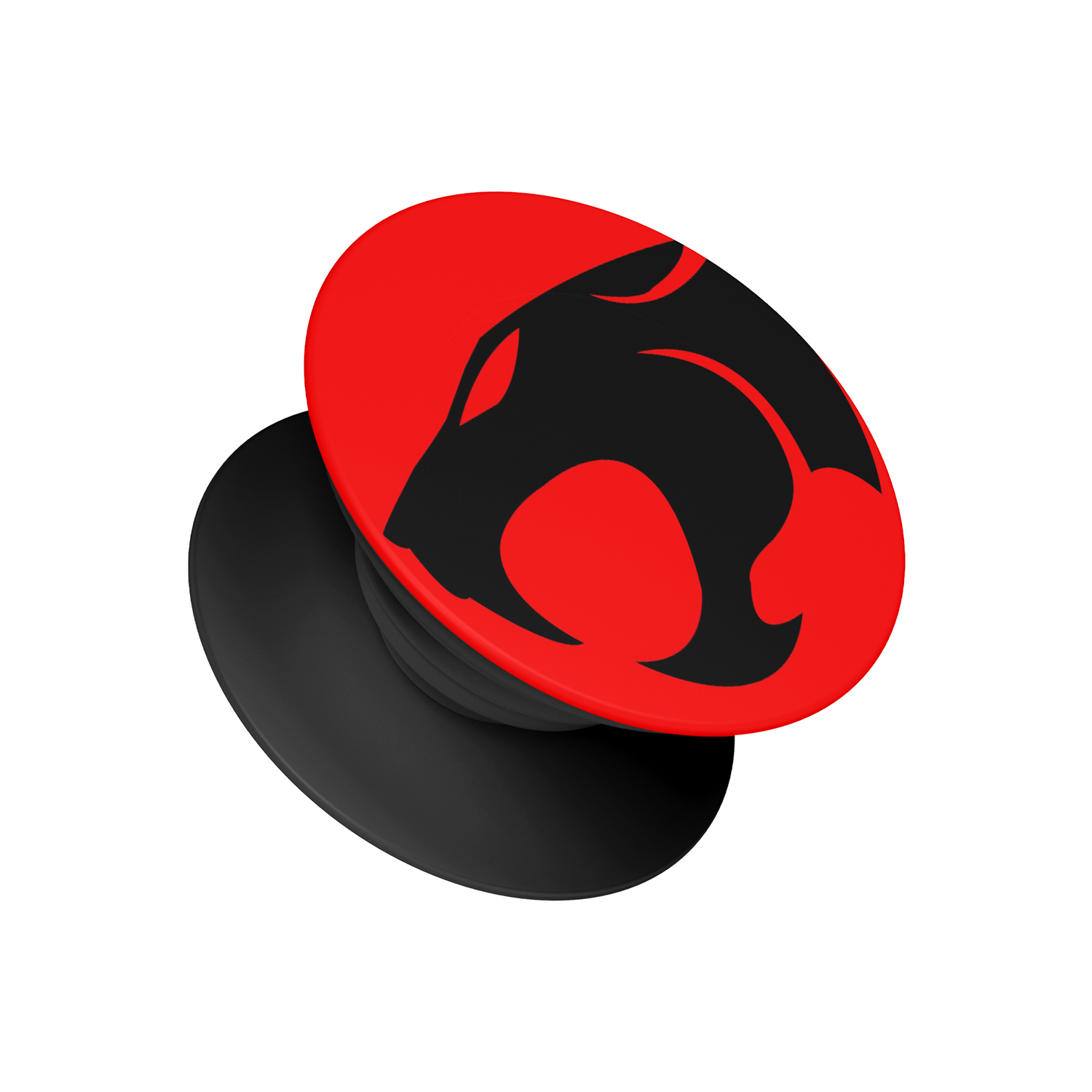 Thundercats logo pop socket – red and black phone grip and stand by Stick-On