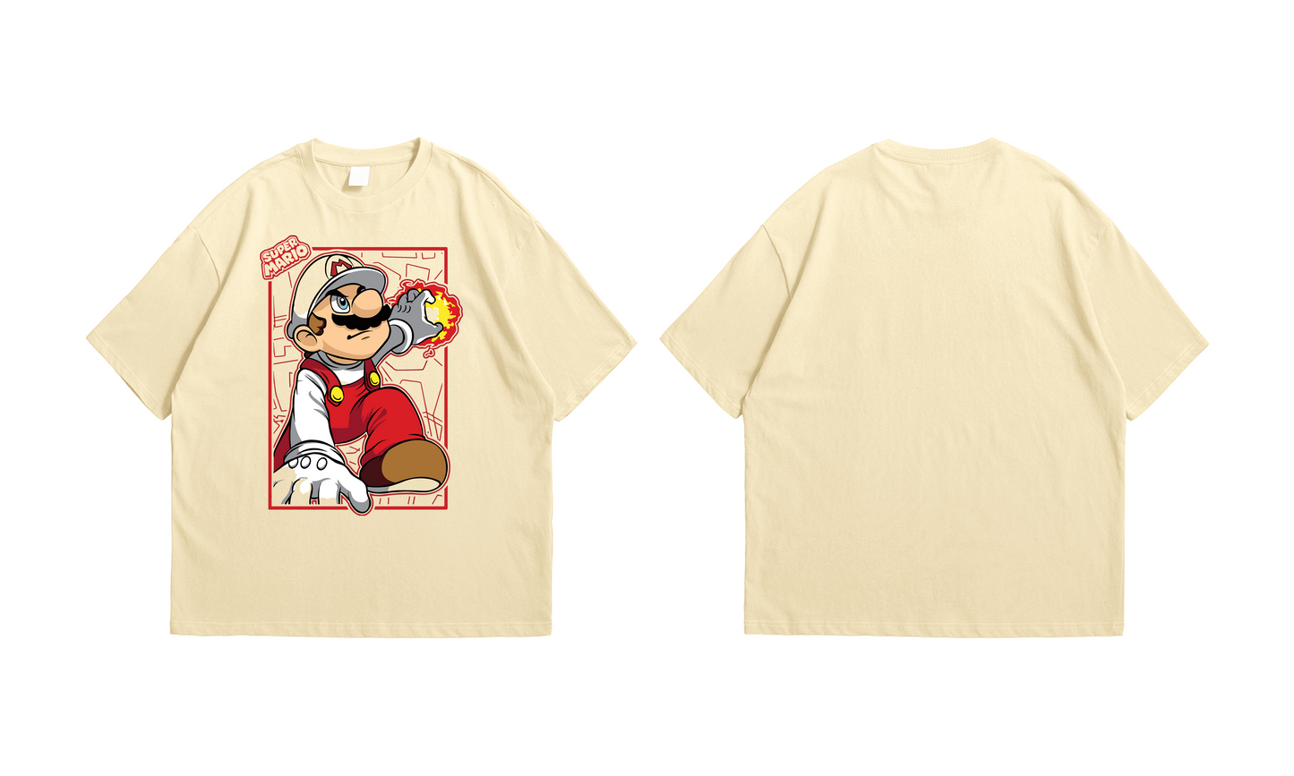 Super Mario Oversized T-Shirt – Fire Power Edition