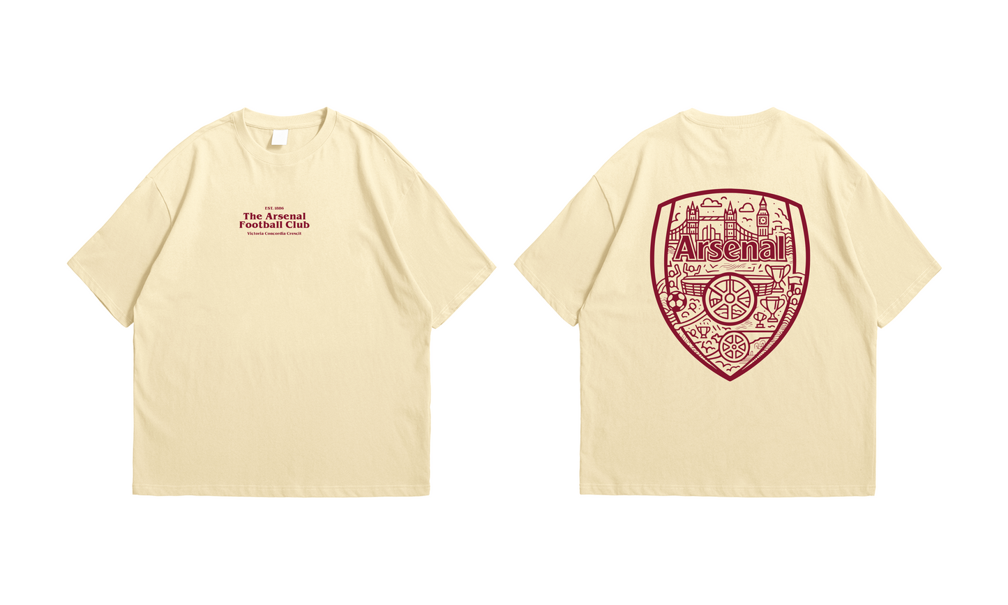 Arsenal FC Oversized Drop Shoulder Tee – Cream