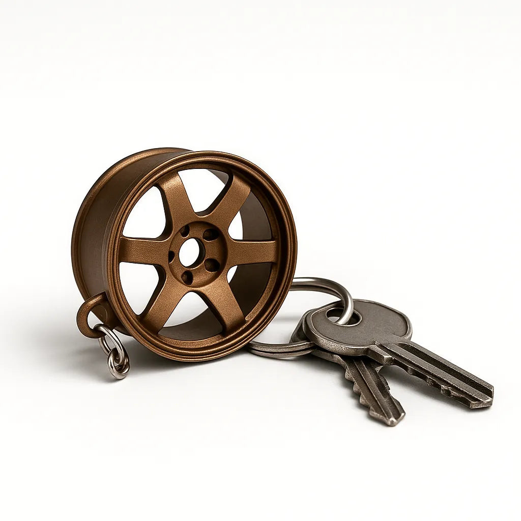 Bronze 6-Spoke Tuner Rim Keyring