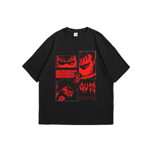 Berserk Rage – Guts Tee – Oversized drop-shoulder 180 GSM cotton anime T-shirt by Stick-On (Unisex M–5XL)