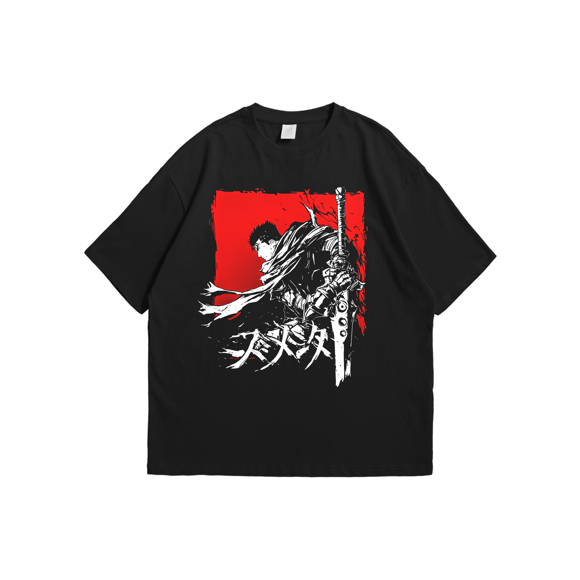 Berserk Black Swordsman Oversized Anime T-Shirt – Stick-On Anime Collection