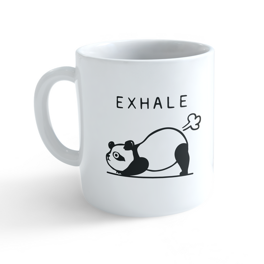 Panda Yoga Mug – Inhale & Exhale Meditation Design