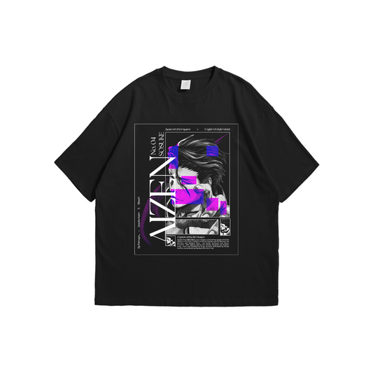 Aizen Illusion – Bleach Tee – Oversized drop-shoulder 180 GSM cotton anime T-shirt by Stick-On (Unisex M–5XL)