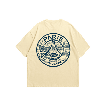Paris Saint-Germain Oversized Drop Shoulder Tee – Cream
