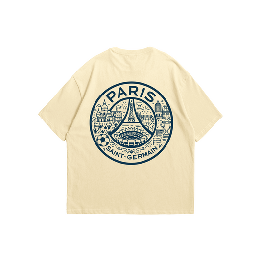 Paris Saint-Germain Oversized Drop Shoulder Tee – Cream
