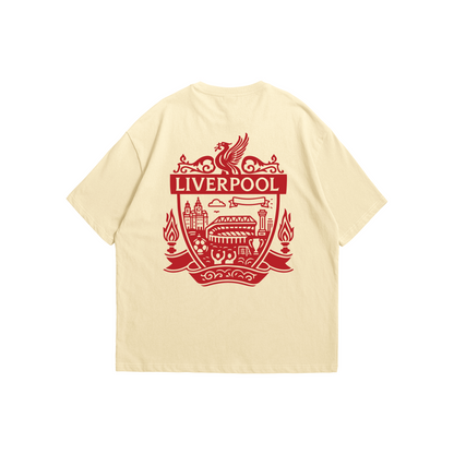 Liverpool FC – You’ll Never Walk Alone Tee – Oversized drop-shoulder 180 GSM cotton football T-shirt by Stick-On (Unisex M–5XL)