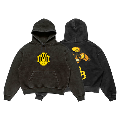 Borussia Dortmund Acid Wash Hoodie – HEJA BVB Edition