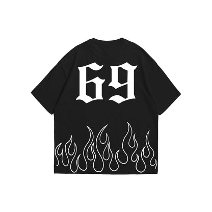 "Savage 69" Flame Graphic T-Shirt