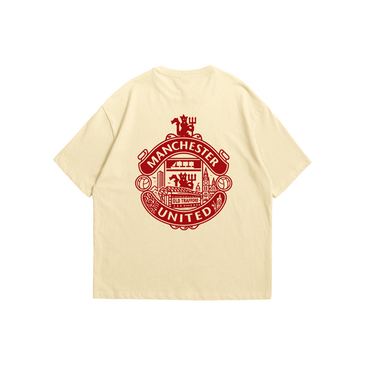 Manchester United – Red Devils Tee – Oversized drop-shoulder 180 GSM cotton football T-shirt by Stick-On (Unisex M–5XL)