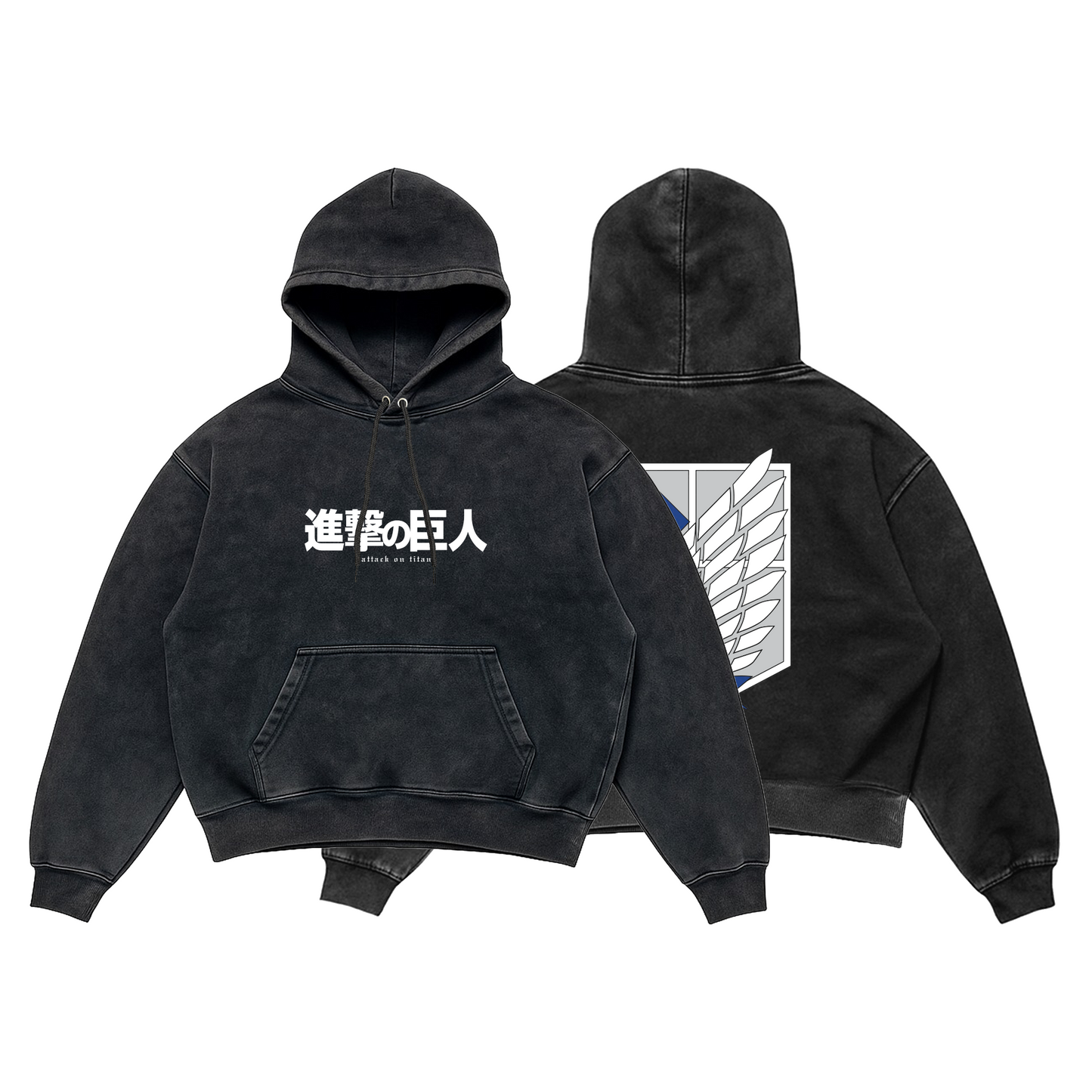Attack on Titan Acid Wash Hoodie – Scout Regiment Edition