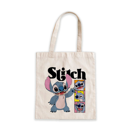 Stitch Tote Bag – cute Disney cartoon character design on beige canvas bag, Stick-On Accessories Collection