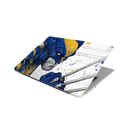 Wolverine MacBook case – Blue & Yellow X-Men design, Stick-On laptop collection