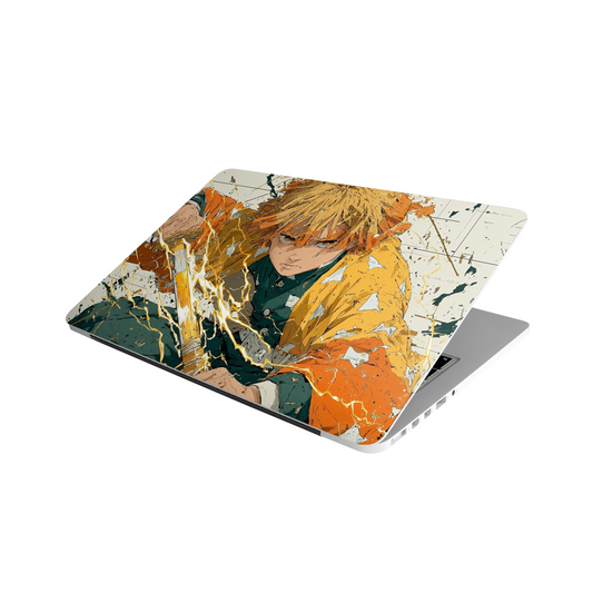 Zenitsu Agatsuma Demon Slayer MacBook case – Thunder Breathing anime design, Stick-On laptop cov