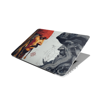 Jack Sparrow vs Davy Jones MacBook Case – Pirate themed laptop skin with cinematic artwork by Stick-On