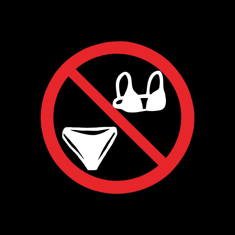 No Bra & Panties allowed Sticker