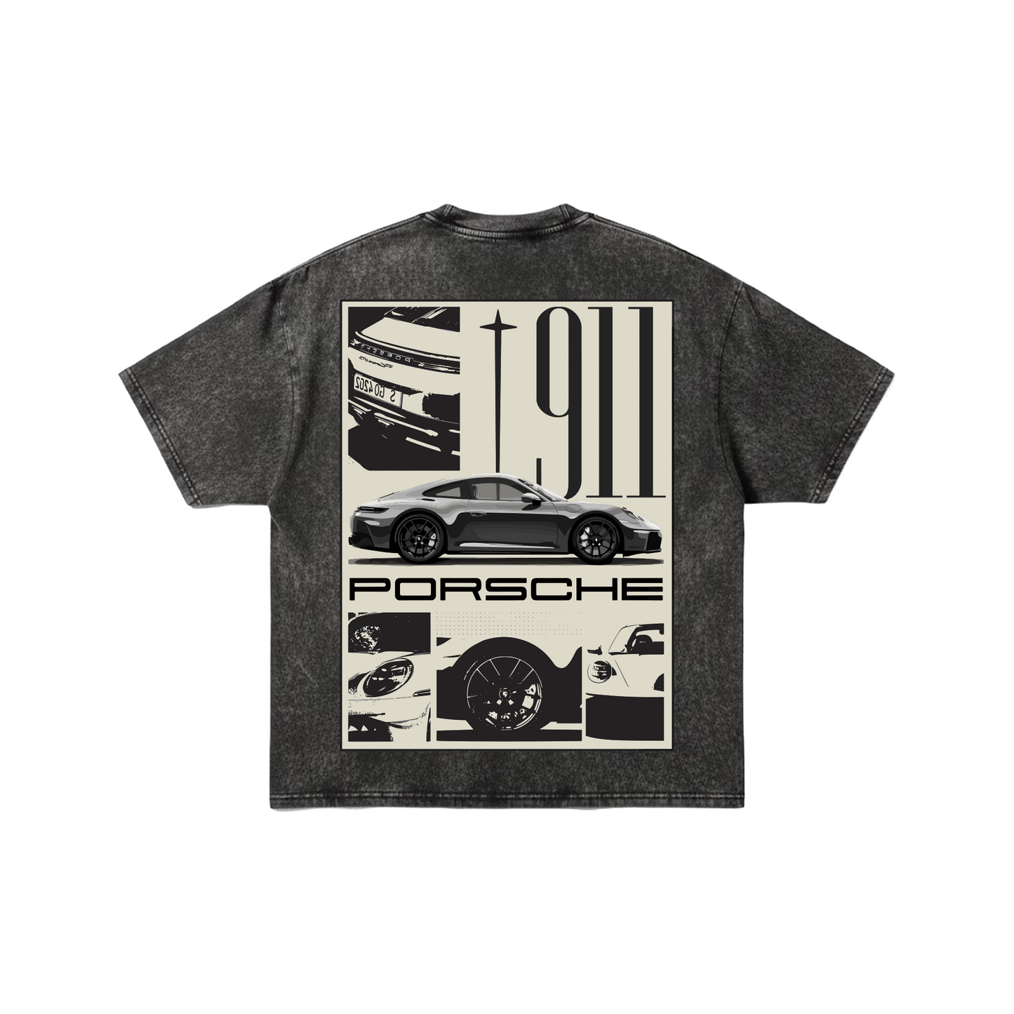 Porsche 911 "Legacy" Acid Wash Oversized T-Shirt