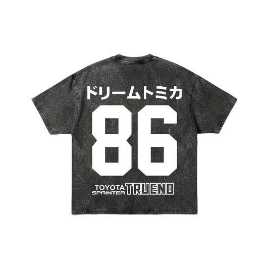 Initial D "Trueno 86" Acid Wash Oversized T-Shirt