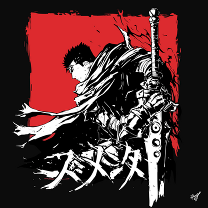 Berserk Black Swordsman Oversized Anime T-Shirt – Stick-On Anime Collection