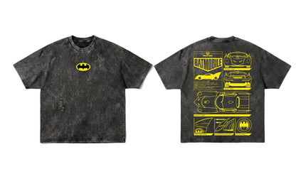 "Wayne Industries" Batmobile Acid Wash Oversized T-Shirt
