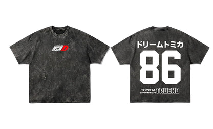 Initial D "Trueno 86" Acid Wash Oversized T-Shirt