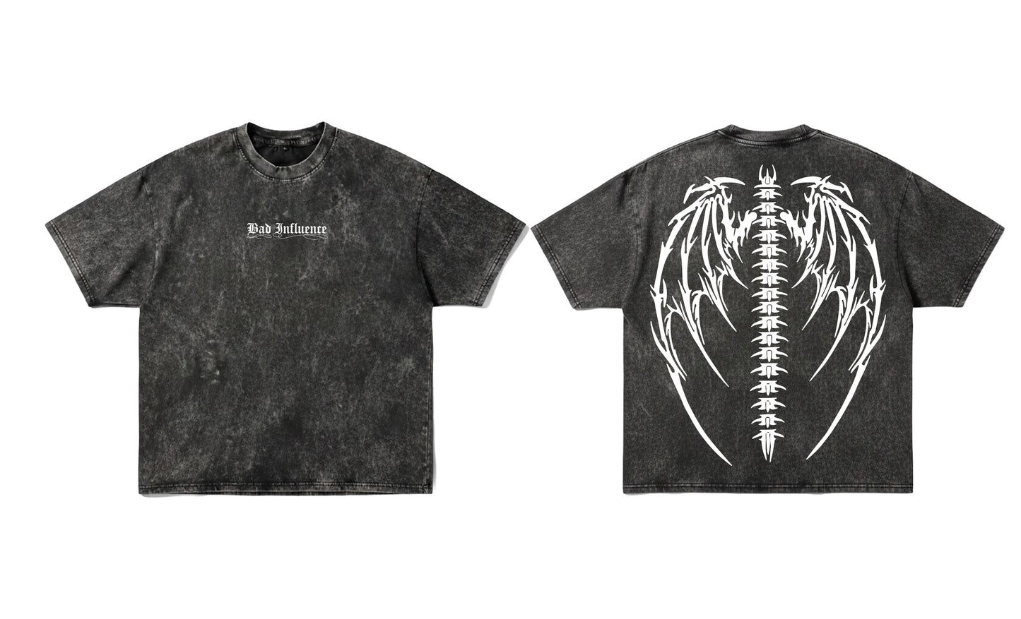 "Bad Influence" Acid Wash Oversized T-Shirt