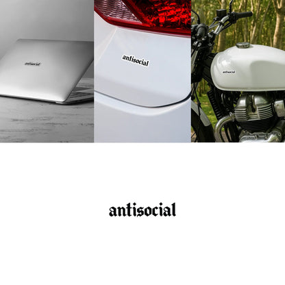 "Antisocial" Gothic Text Sticker