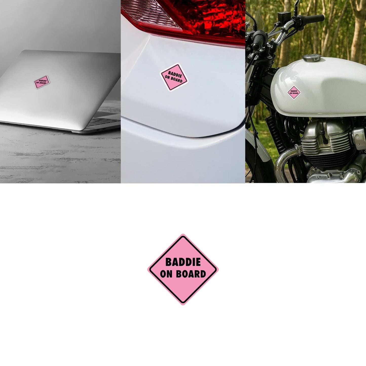 "Baddie On Board" Pink Sign Sticker
