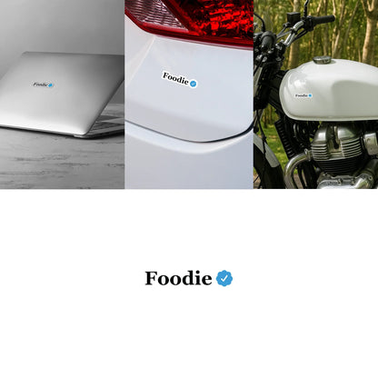 "Foodie" Verified Text Sticker