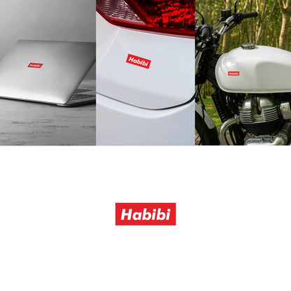 "Habibi" Red Box Logo Sticker