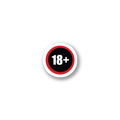 "18+ Only" Warning Sign Sticker