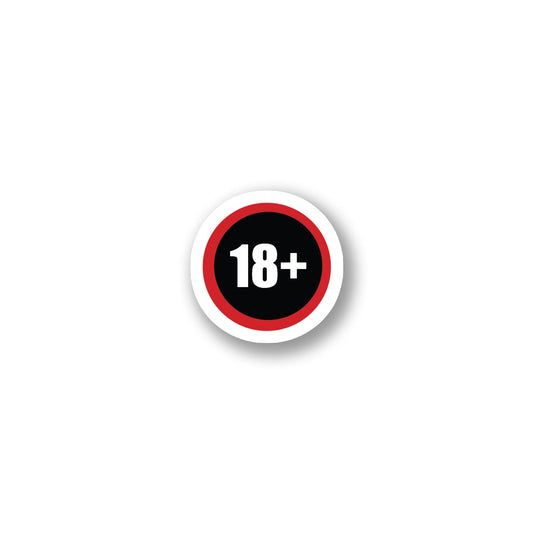 "18+ Only" Warning Sign Sticker
