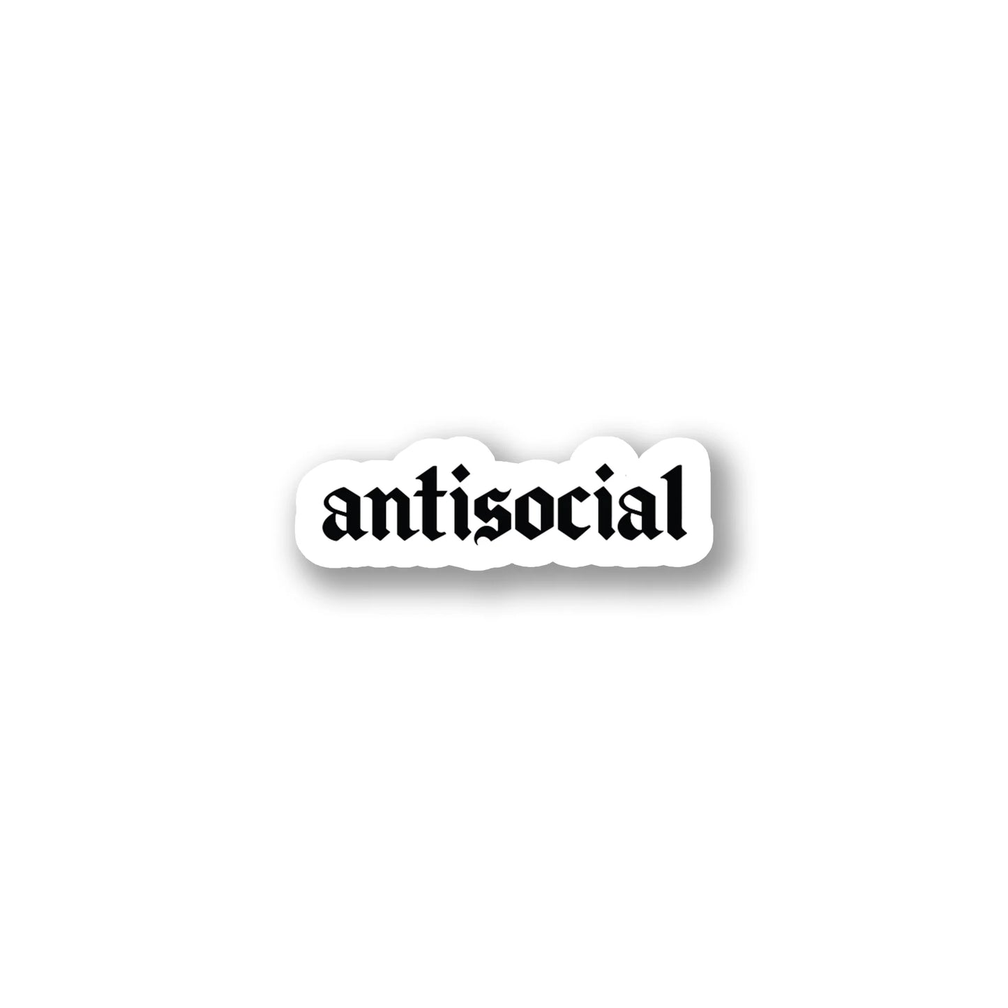 "Antisocial" Gothic Text Sticker