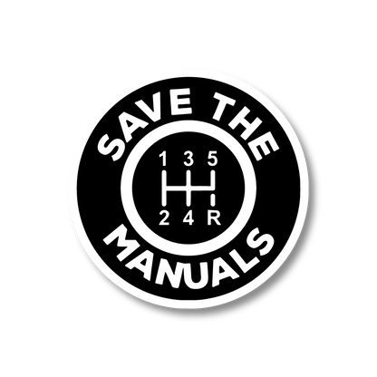 SAVE THE MANUALS Sticker