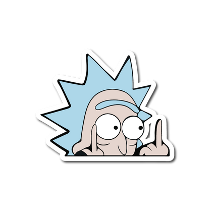 Rick Middle Finger Sticker