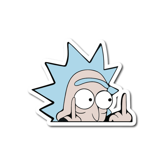 Rick Middle Finger Sticker