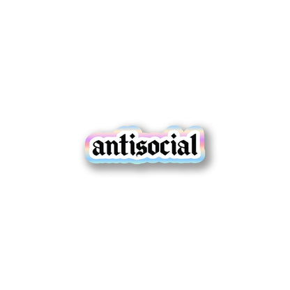 "Antisocial" Gothic Text Sticker