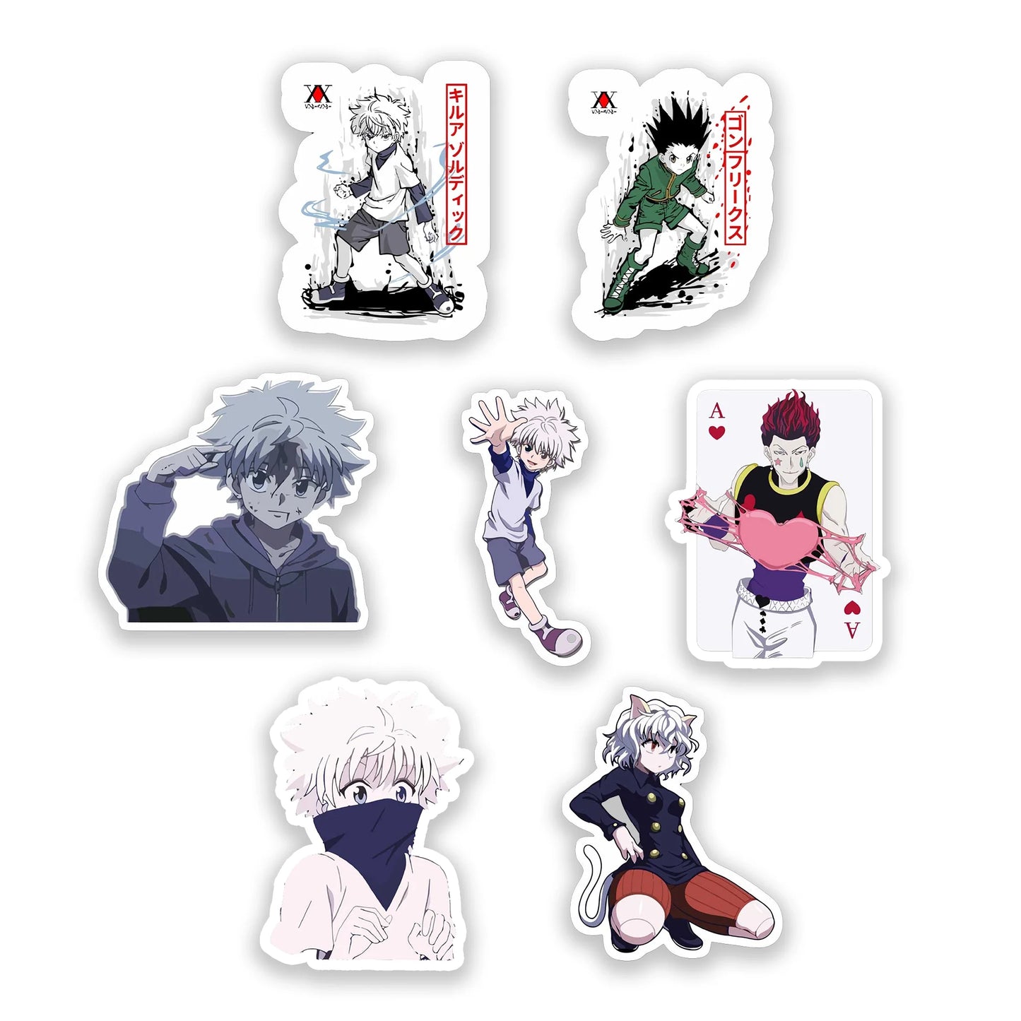 Hunter x Hunter Sticker Pack – Killua, Gon, Hisoka anime stickers, Stick-On Zoldyck Collection