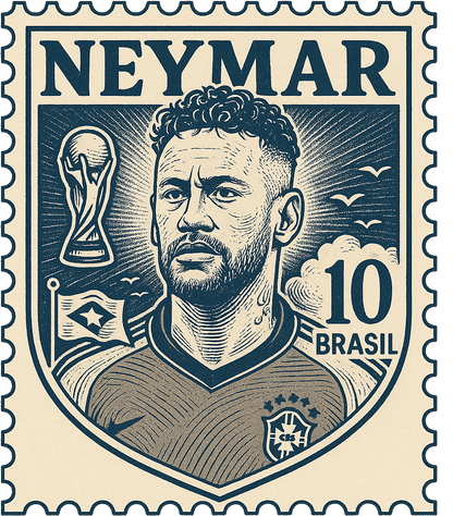 Neymar Brazil Stamp Oversized Drop Shoulder Tee – Black