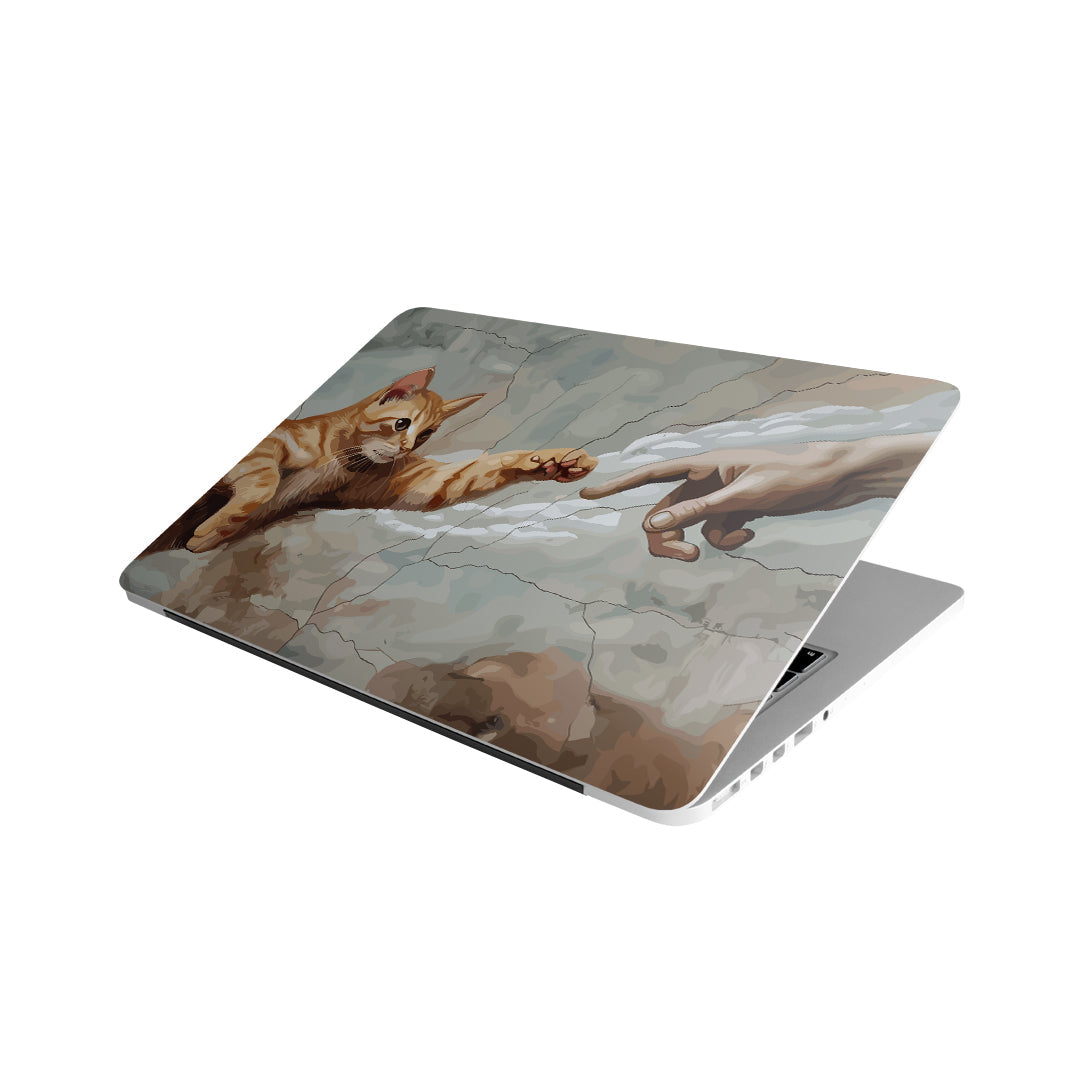 Cat Creation of Adam MacBook Case – Artistic protective laptop skin with funny cat design by Stick-On (Fits MacBook Air & Pro 13"–16").