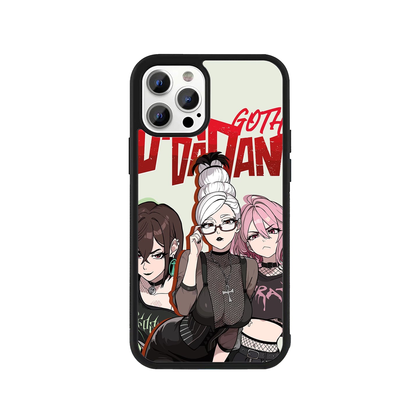 Goth Trio Uta Dan phone case – anime girls in dark gothic outfits, Stick-On anime collection