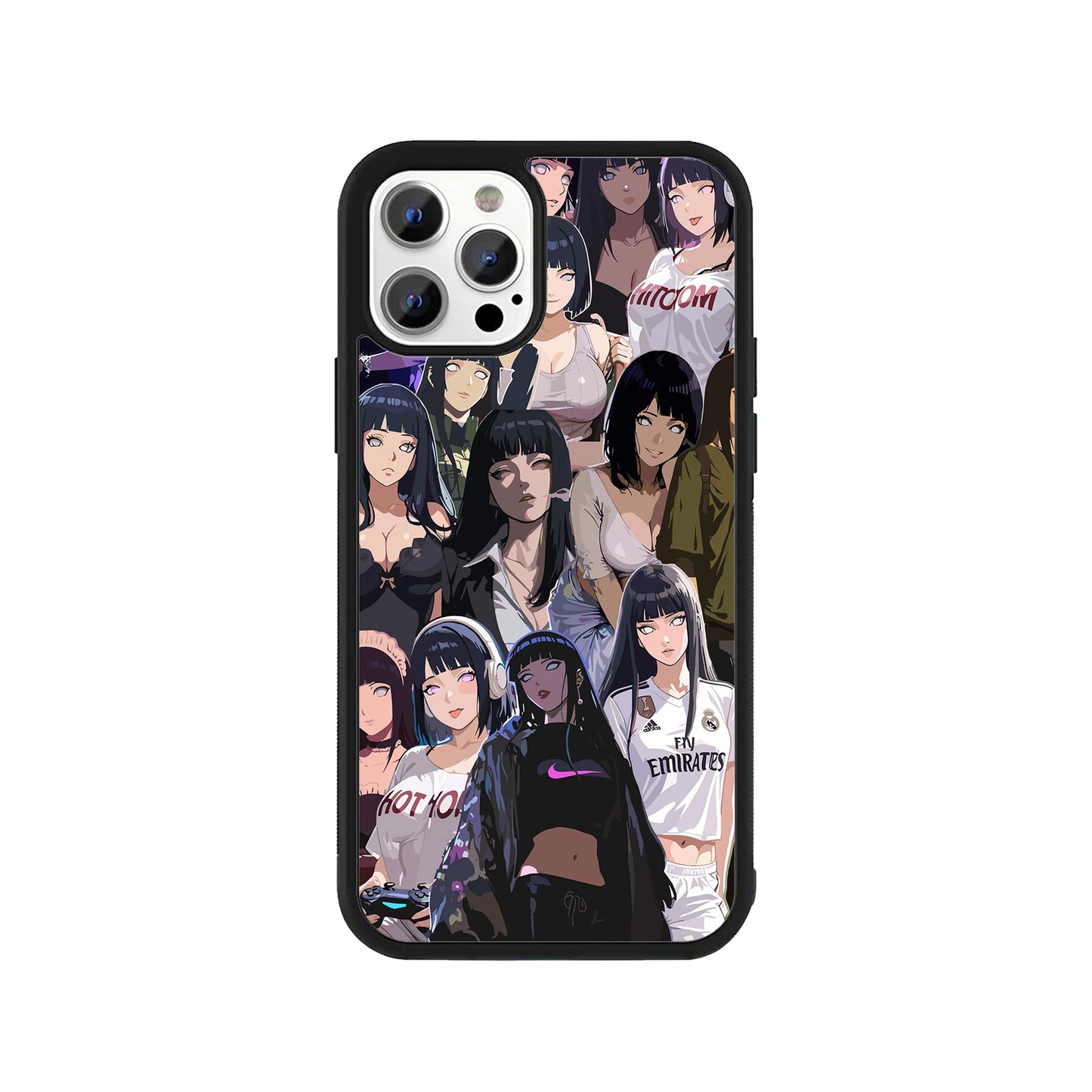 Hinata Naruto phone case – modern streetwear collage anime design, Stick-On anime collection