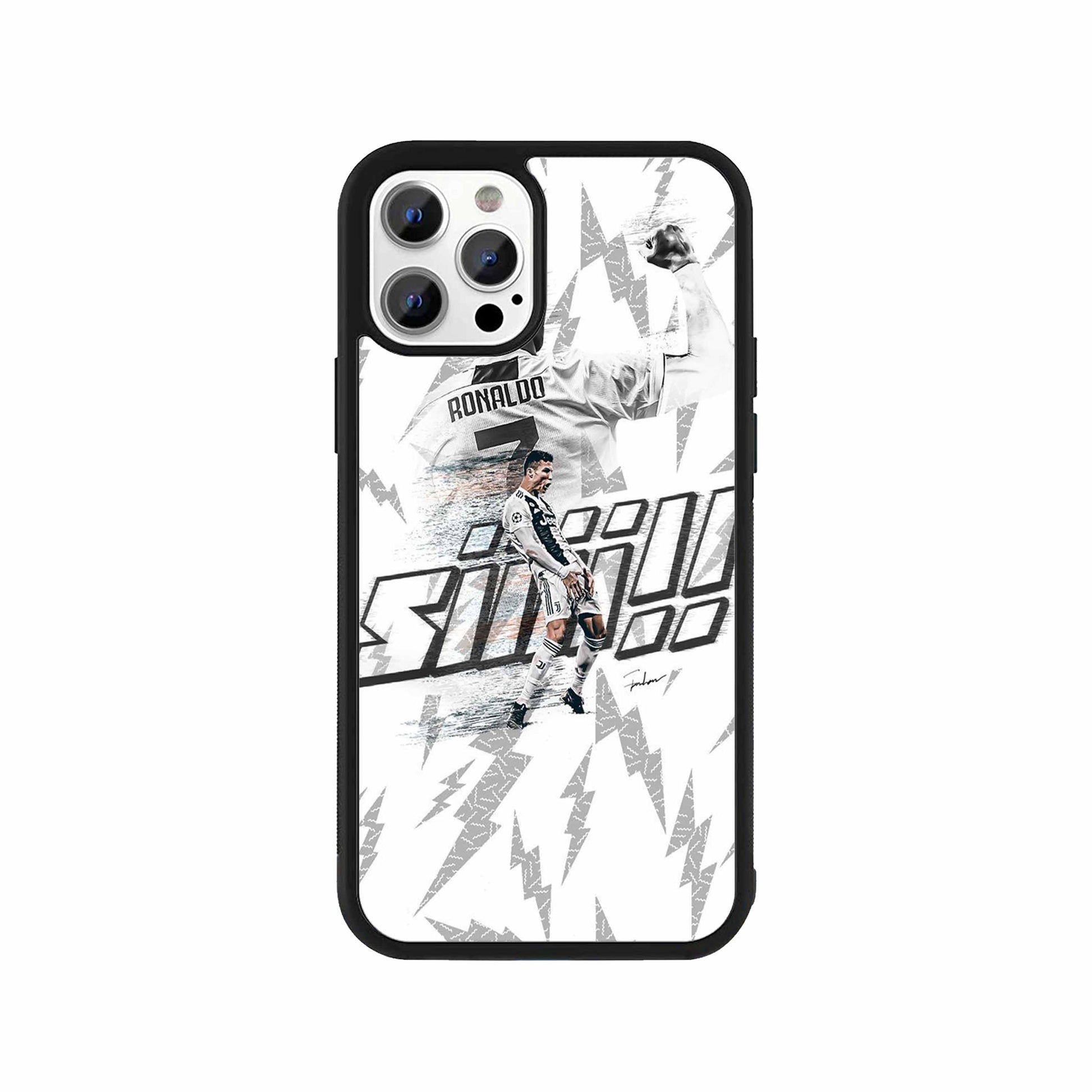 Cristiano Ronaldo Siuuu Phone Case – White lightning sports design by Stick-On