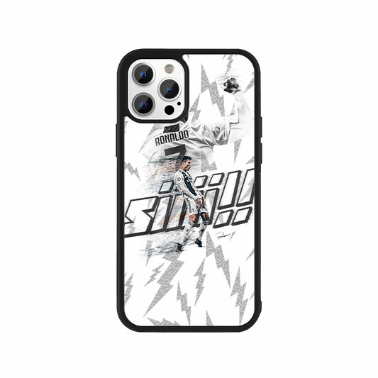 Cristiano Ronaldo Siuuu Phone Case – White lightning sports design by Stick-On