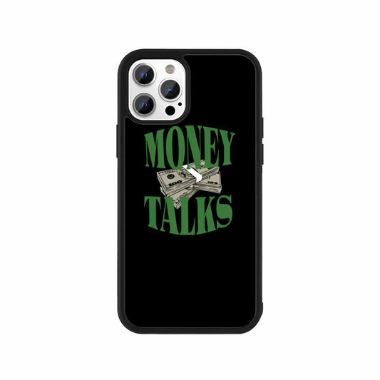 Money Talks Phone Case – Black & Green bold statement design by Stick-On