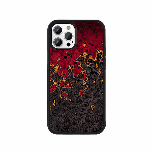 Molten Lava Abstract Phone Case – Red & Black artistic protective mobile cover by Stick-On