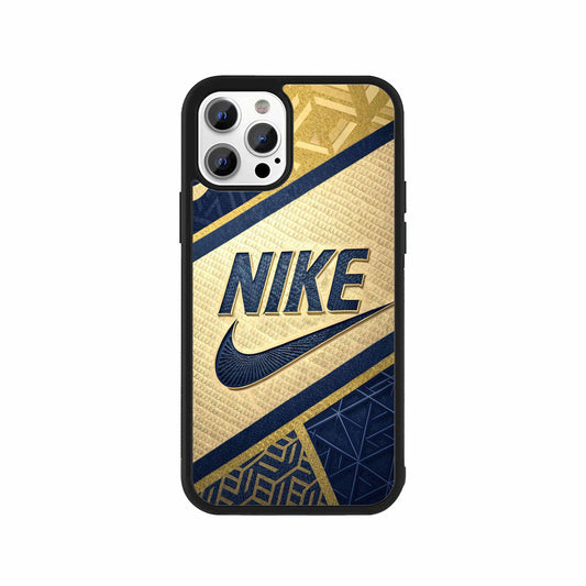 Nike Geometric Gold Edition Phone Case – Navy & Gold protective mobile cover by Stick-On