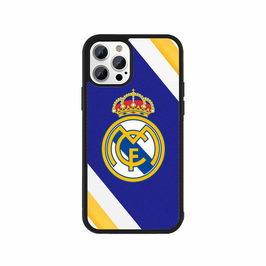 Real Madrid Stripes Phone Case – Blue, White & Yellow design by Stick-On
